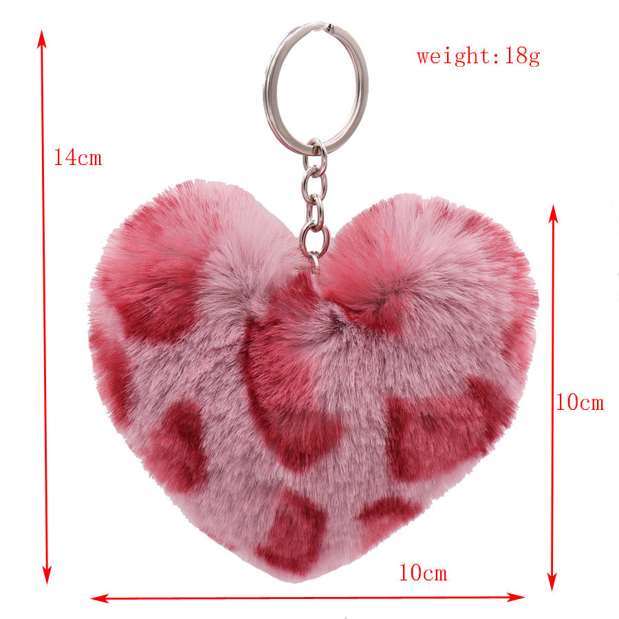 Wholesale Leopard Pattern Love Plush Keychains